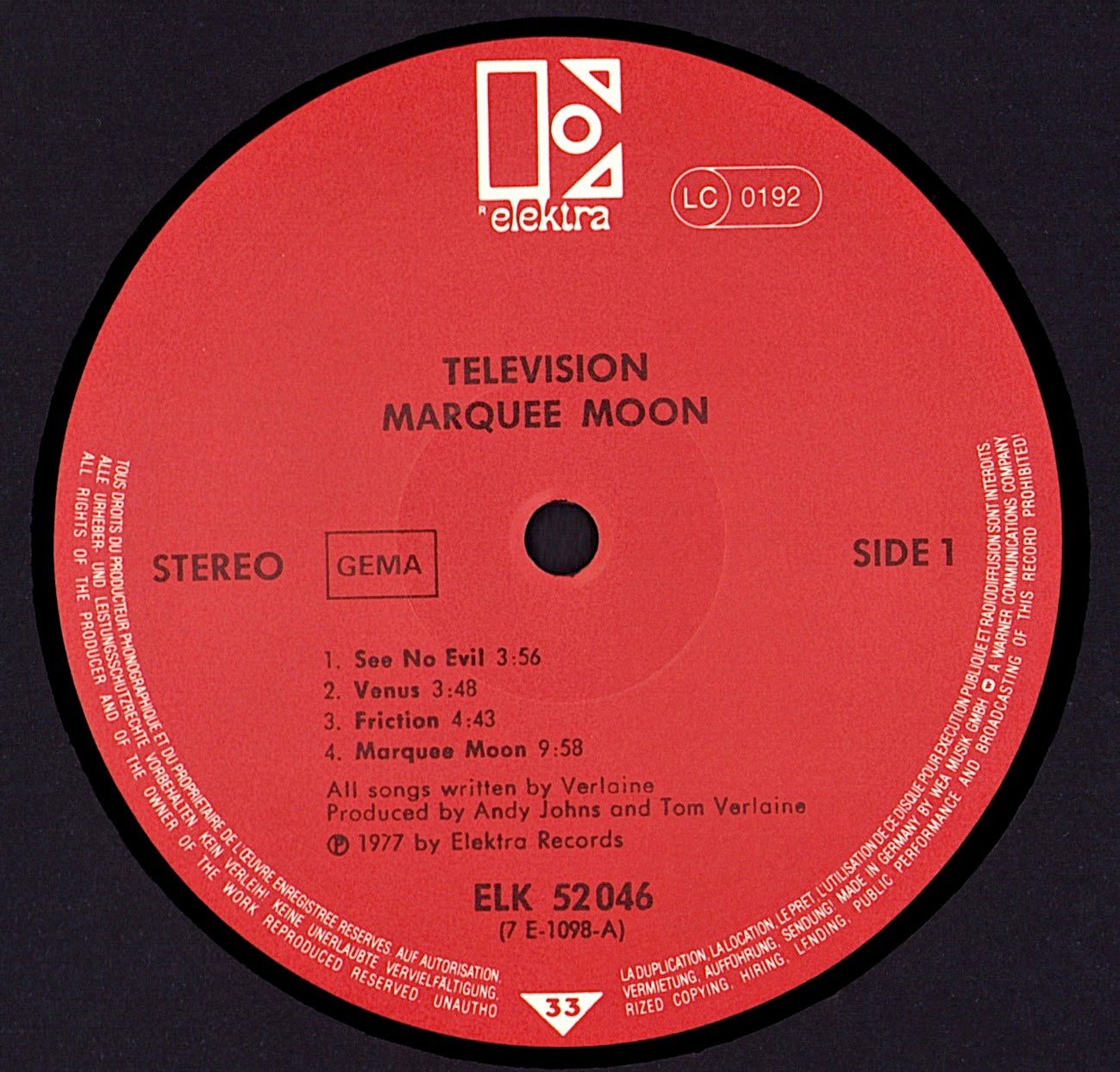 Television – Marquee Moon Vinyl LP