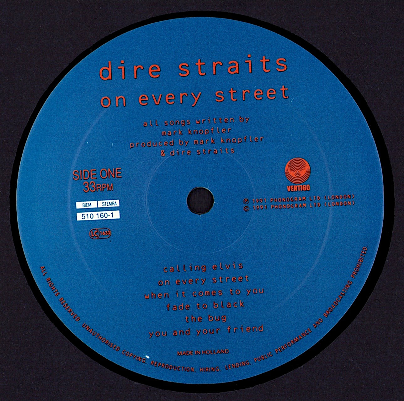 Dire Straits - On Every Street Vinyl LP Kopie