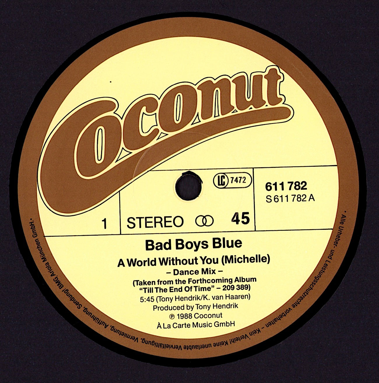 Bad Boys Blue – A World Without You ›Michelle‹ Vinyl 12" Maxi-Single