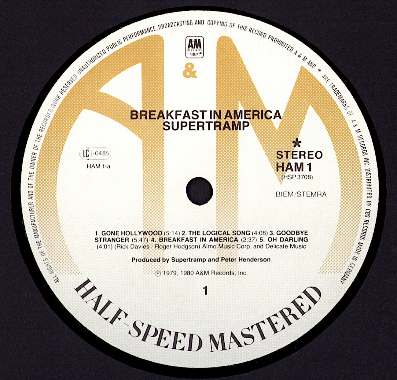 Supertramp - Breakfast In America Half-Speed Mastered Vinyl LP