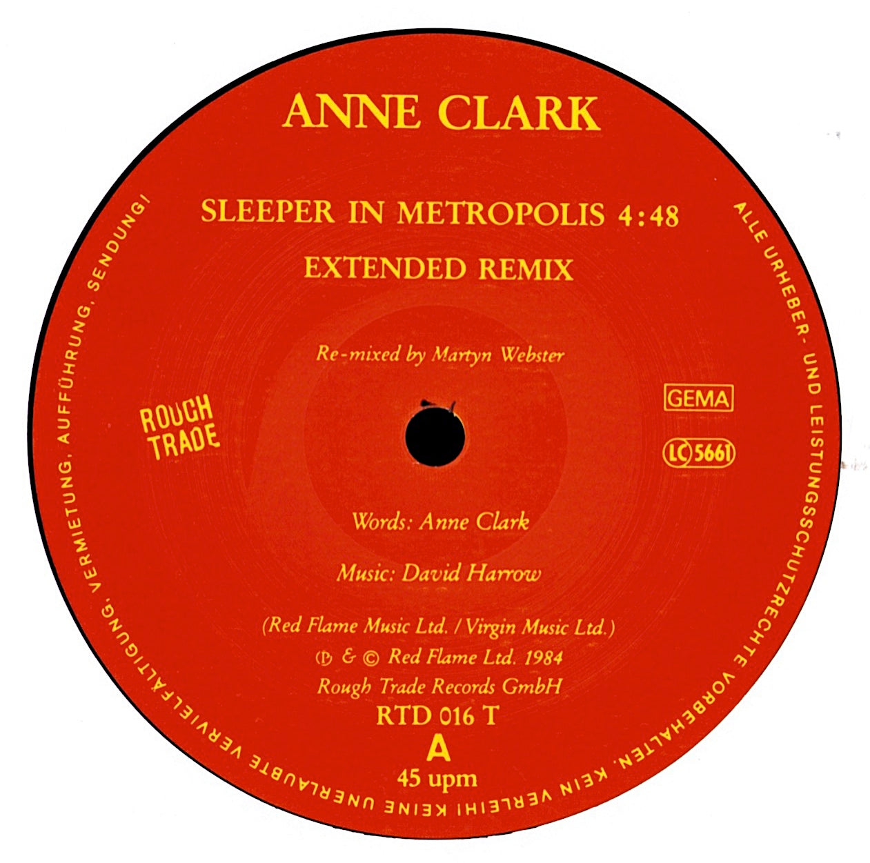 Anne Clark – Sleeper In Metropolis Extended Remix