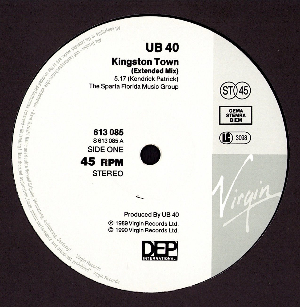 UB40 - Kingston Town Extended Mix Vinyl 12" Maxi-Single