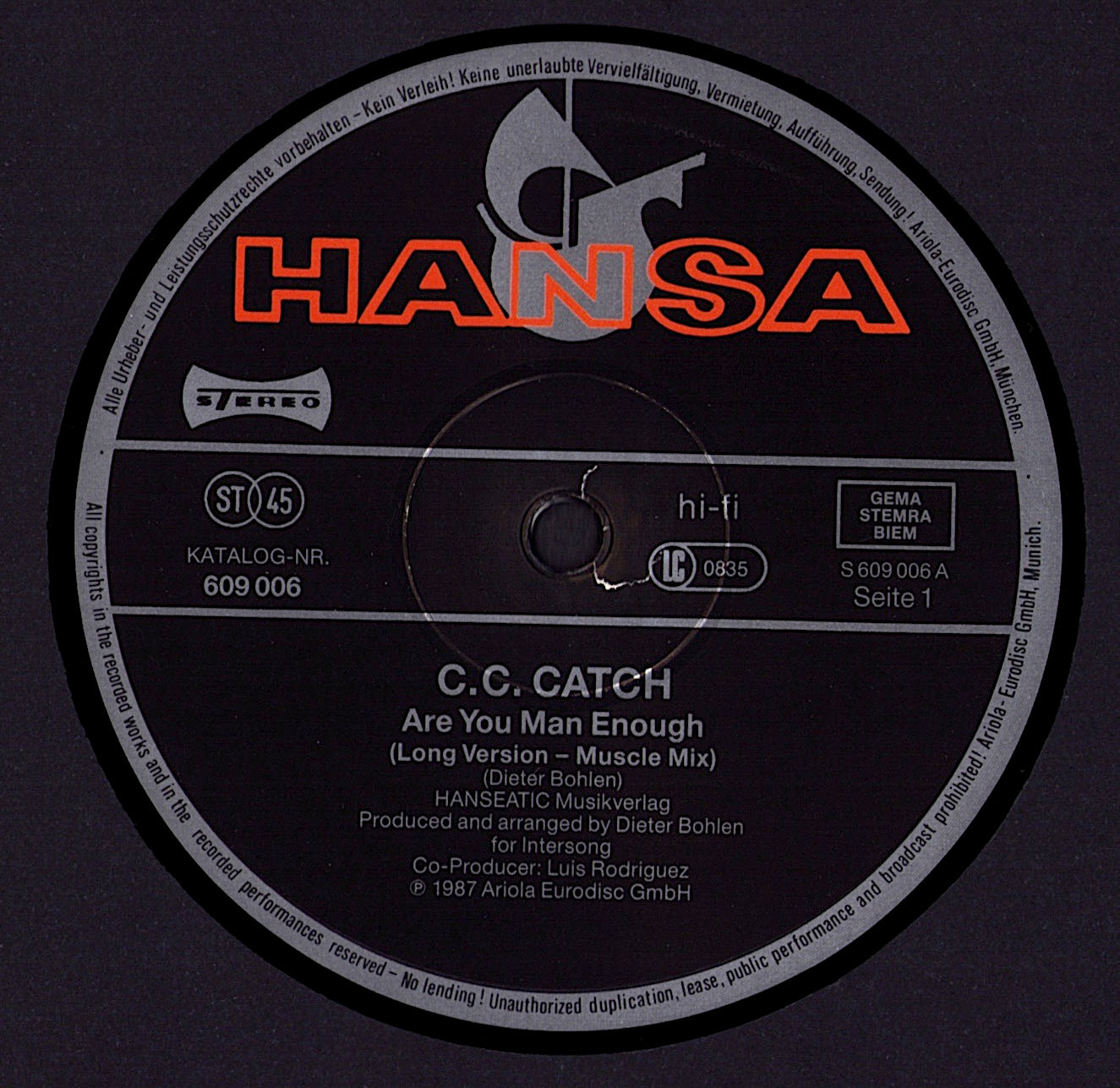 C.C. Catch - Are You Man Enough Long Version - Muscle Mix Vinyl 12" Maxi-Single