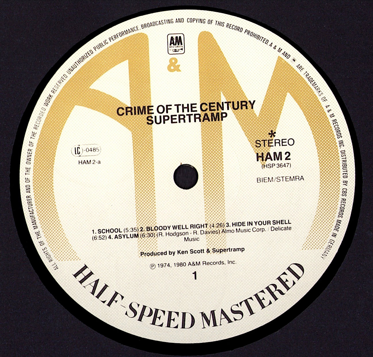 Supertramp – Crime Of The Century Half-Speed Mastered Vinyl LP