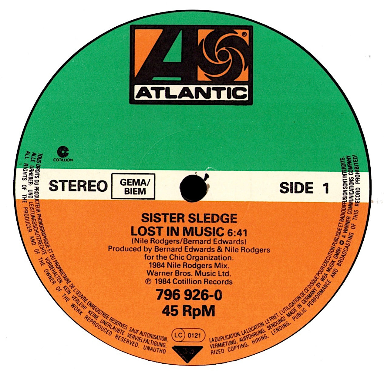 Sister Sledge – Lost In Music Special 1984 Nile Rodgers Remix Vinyl 12"