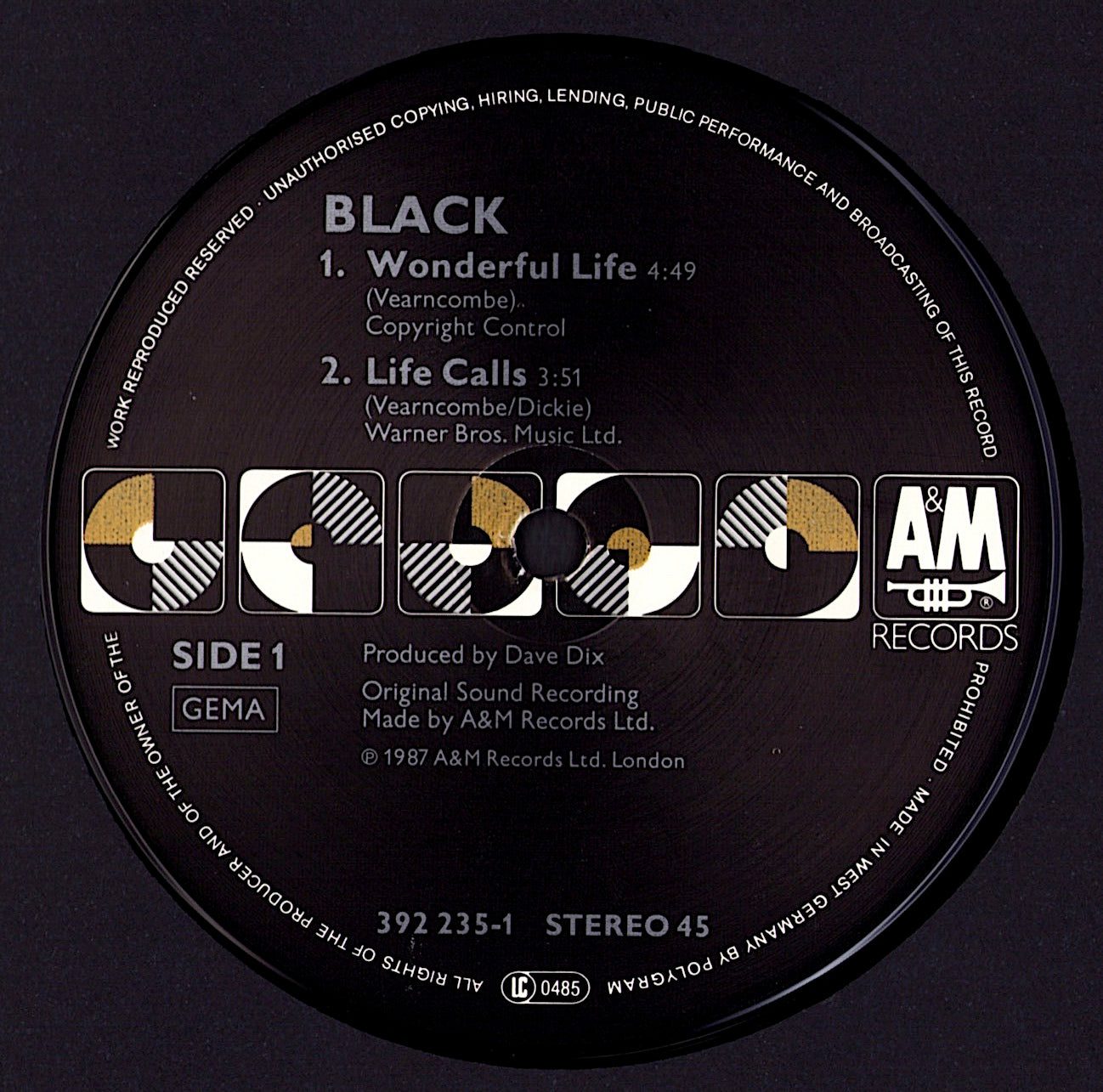 Black - Wonderful Life Vinyl 12" Maxi-Single