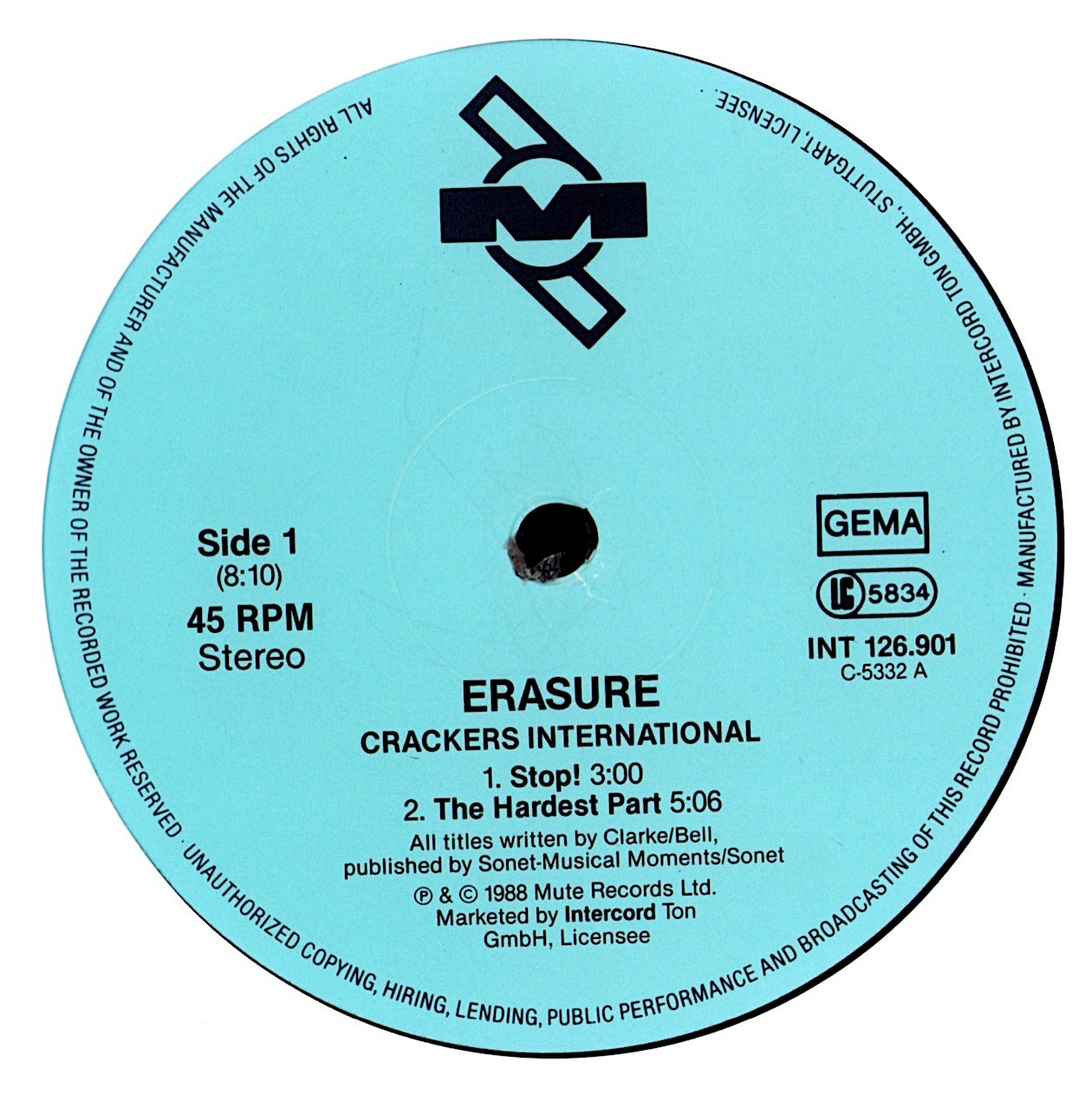 Erasure – Crackers International Vinyl 12"