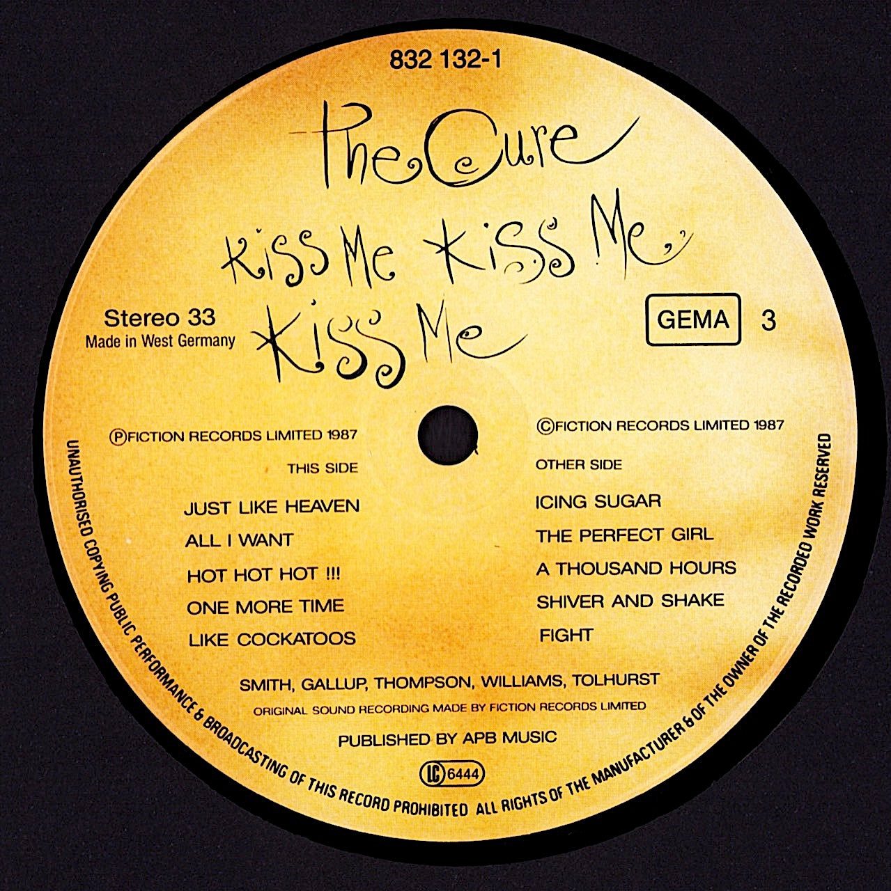 The Cure - Kiss Me Kiss Me Kiss Me Vinyl 2LP
