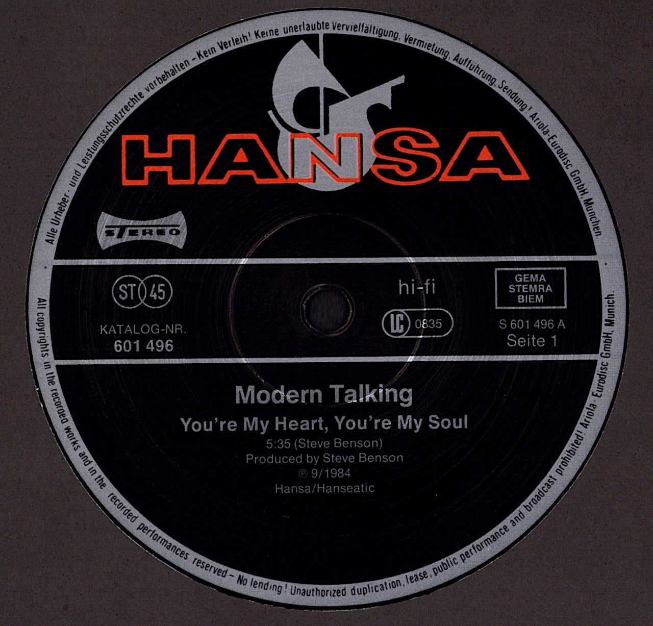 Modern Talking - You're My Heart, You're My Soul Vinyl 12" EU