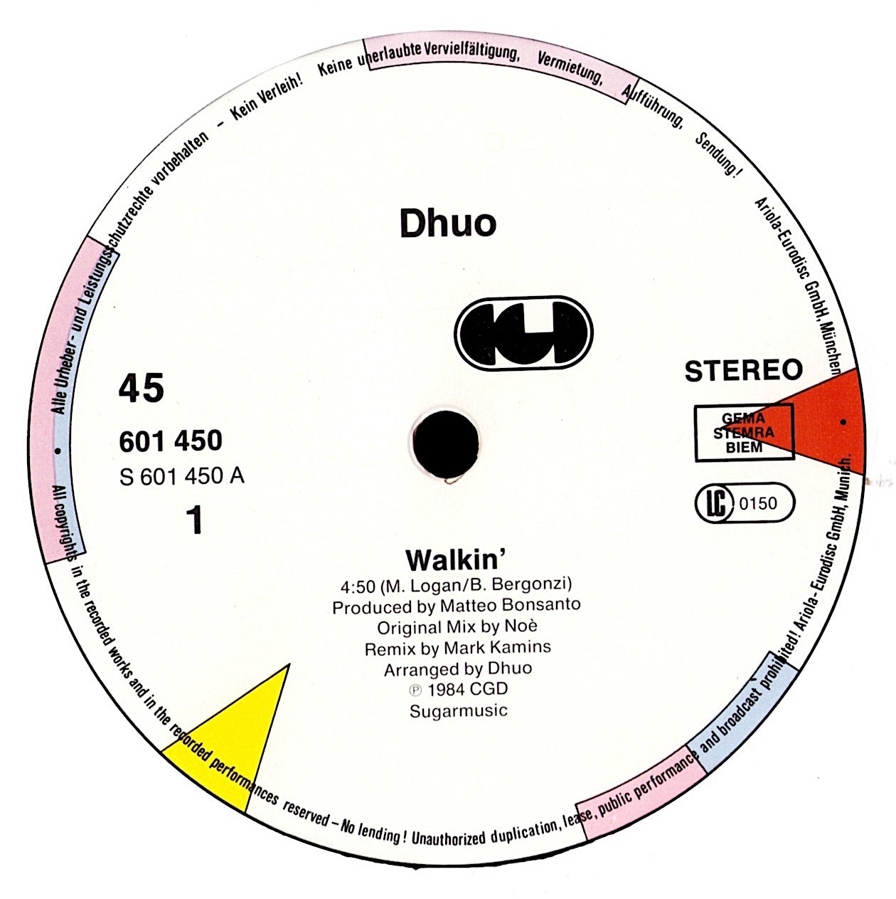 Dhuo – Walkin' Vinyl 12" Maxi-Single