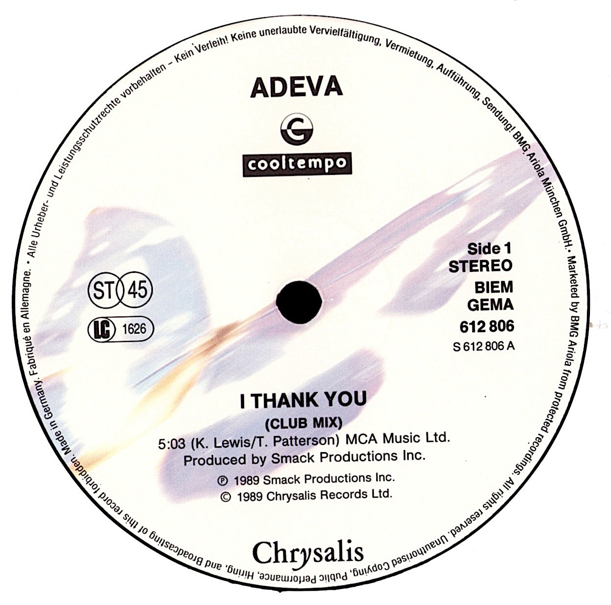Adeva – I Thank You The Smack Mixes Vinyl 12" Maxi-Single
