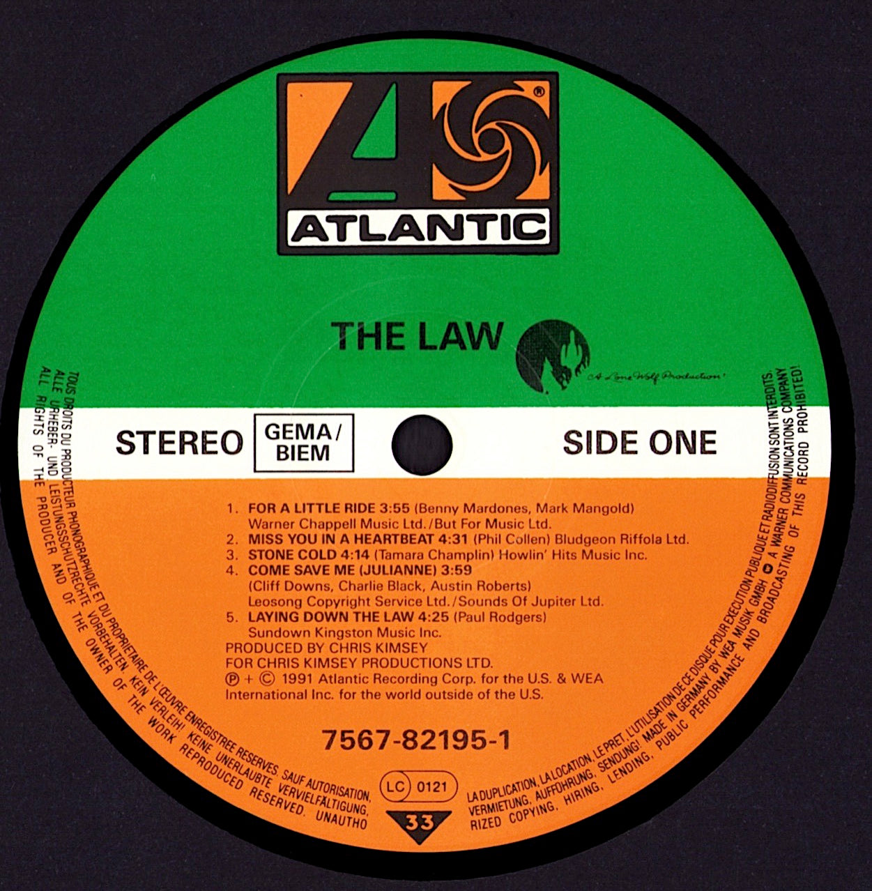 The Law - The Law Vinyl LP