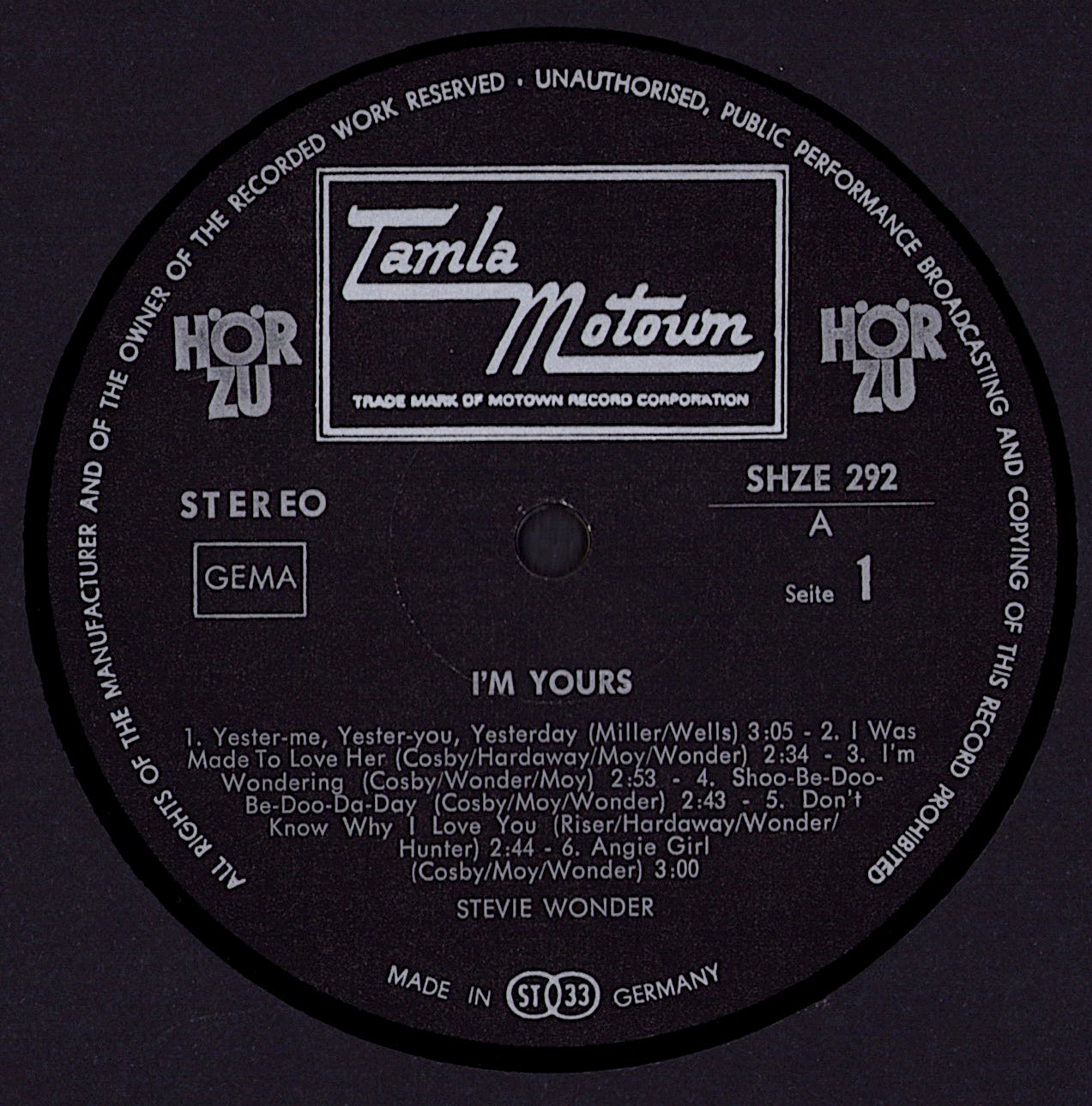 Stevie Wonder – I'm Yours Vinyl LP