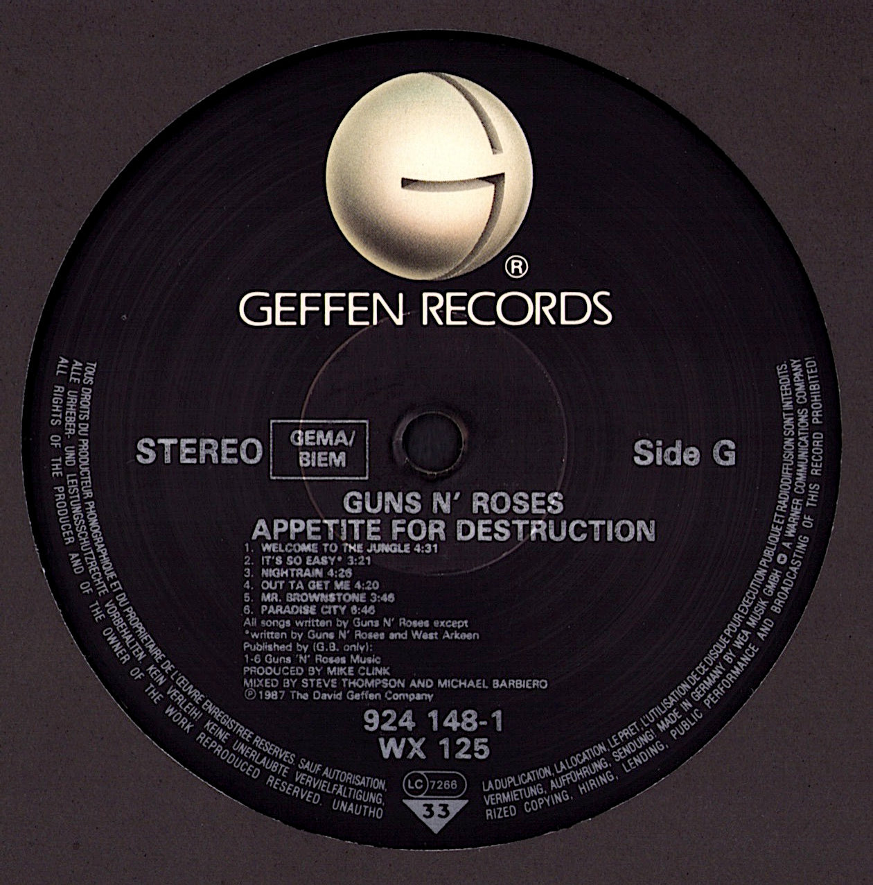 Guns N' Roses - Appetite For Destruction Vinyl LP