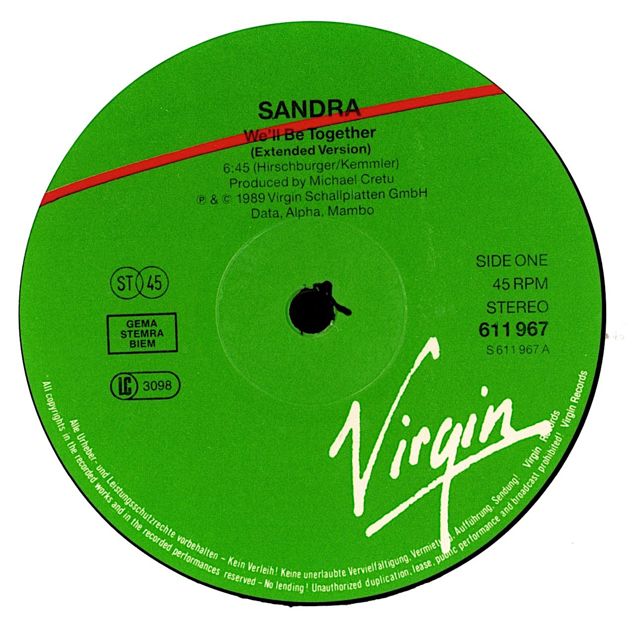 Sandra - We'll Be Together '89 Remix Vinyl 12" Maxi-Single