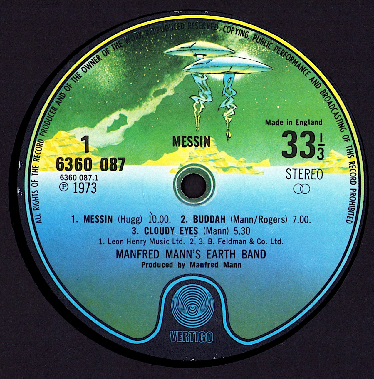Manfred Mann's Earth Band – Messin' Vinyl LP
