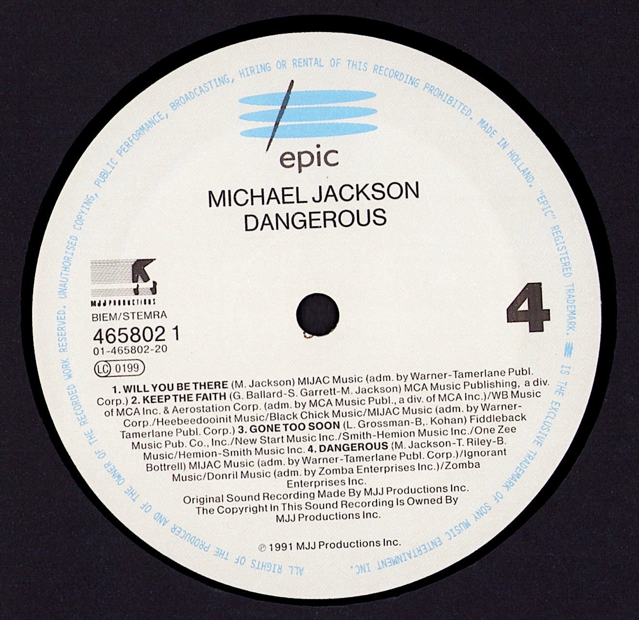 Michael Jackson – Dangerous Vinyl 2LP
