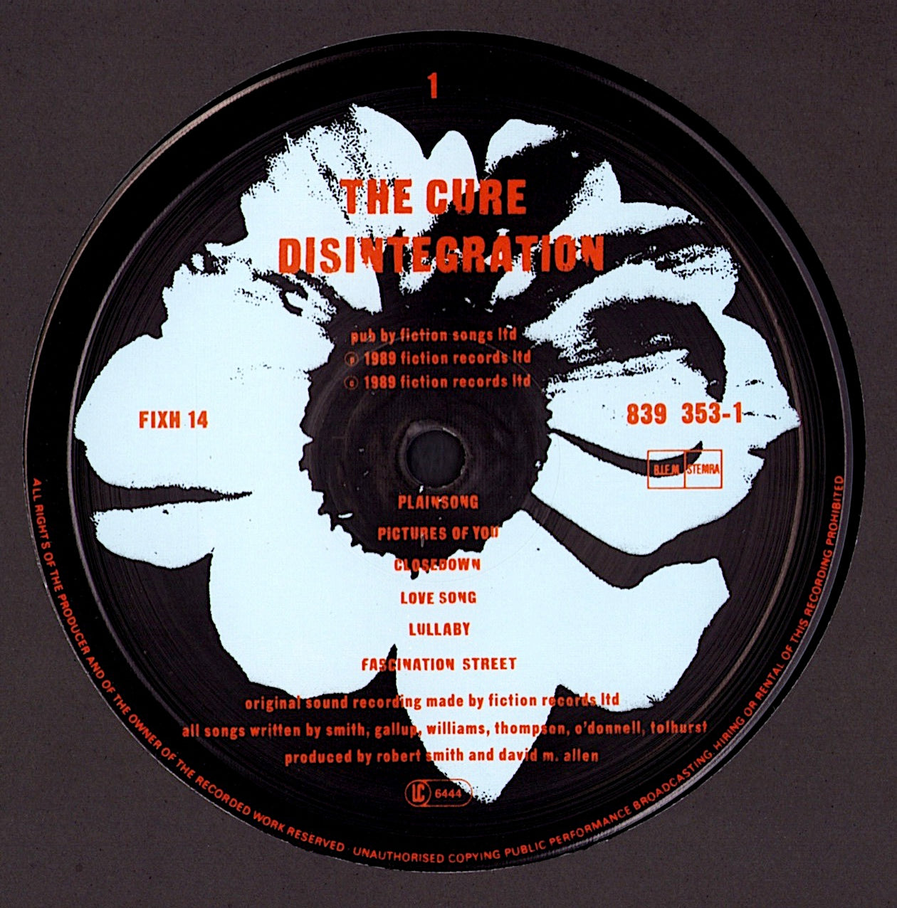 The Cure - Disintegration Vinyl LP