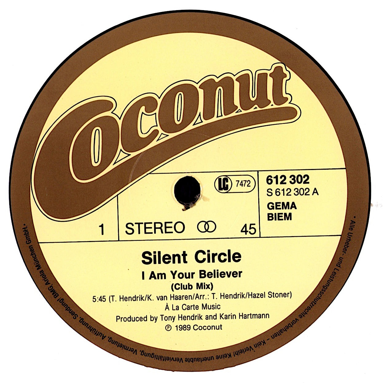 Silent Circle – I Am Your Believer Vinyl 12" Maxi-Single