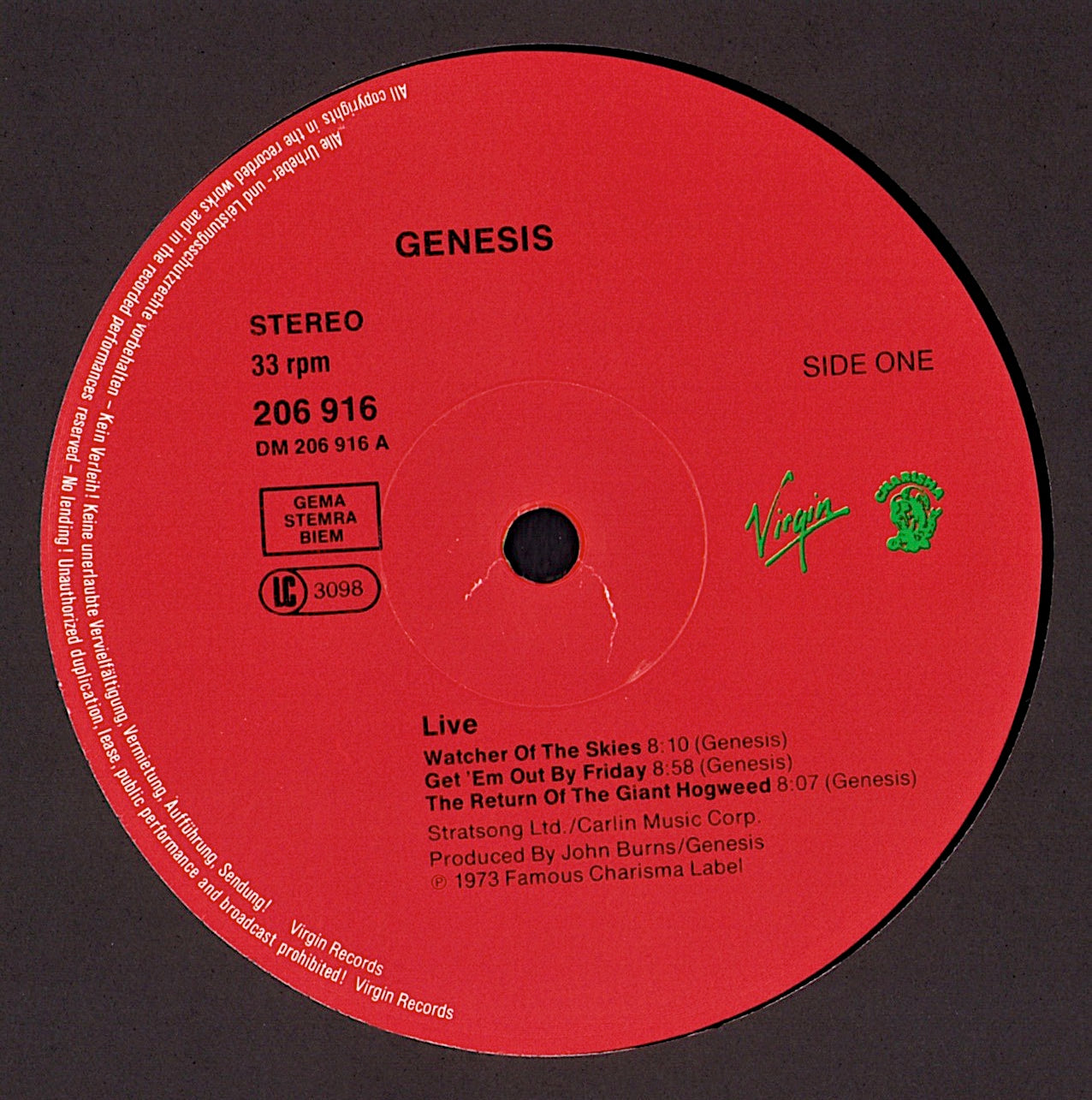 Genesis - Live Vinyl LP