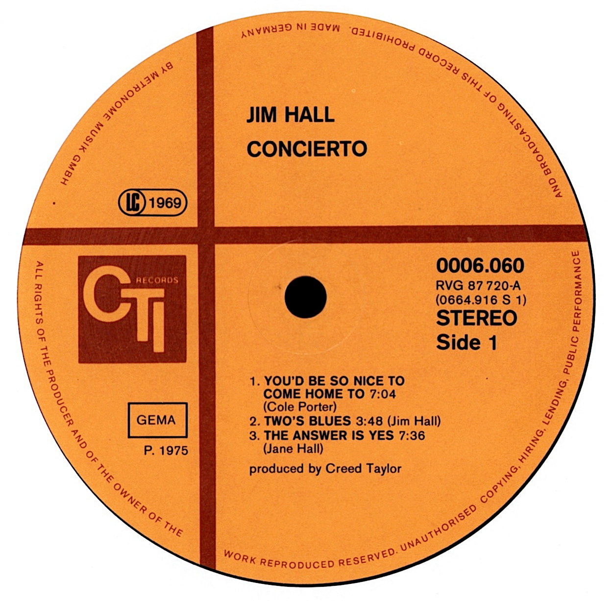 Jim Hall – Concierto Vinyl LP