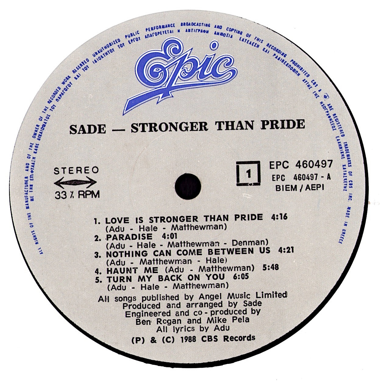 Sade - Stronger Than Pride Vinyl LP