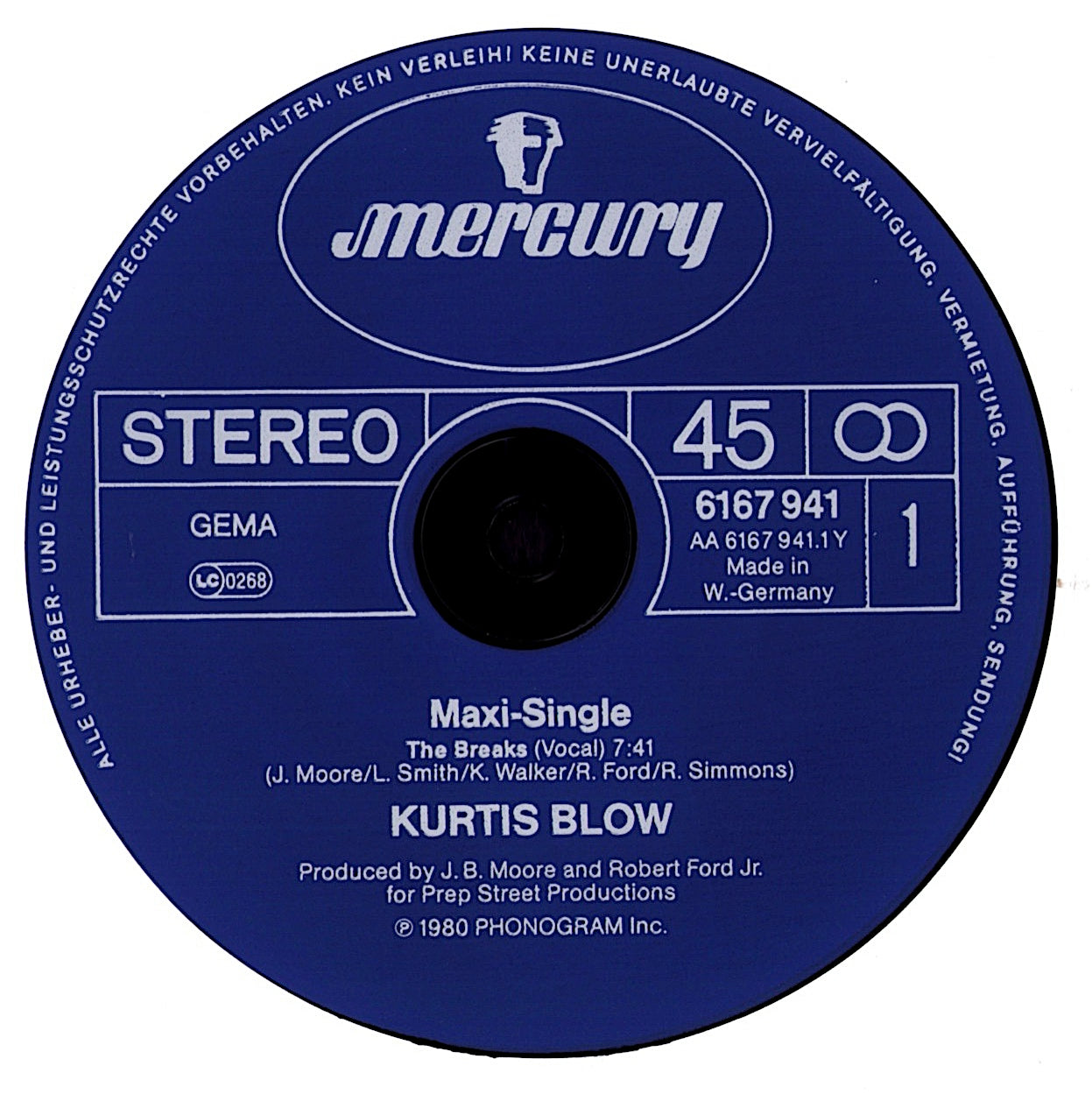 Kurtis Blow – The Breaks Vinyl 12" Maxi-Single