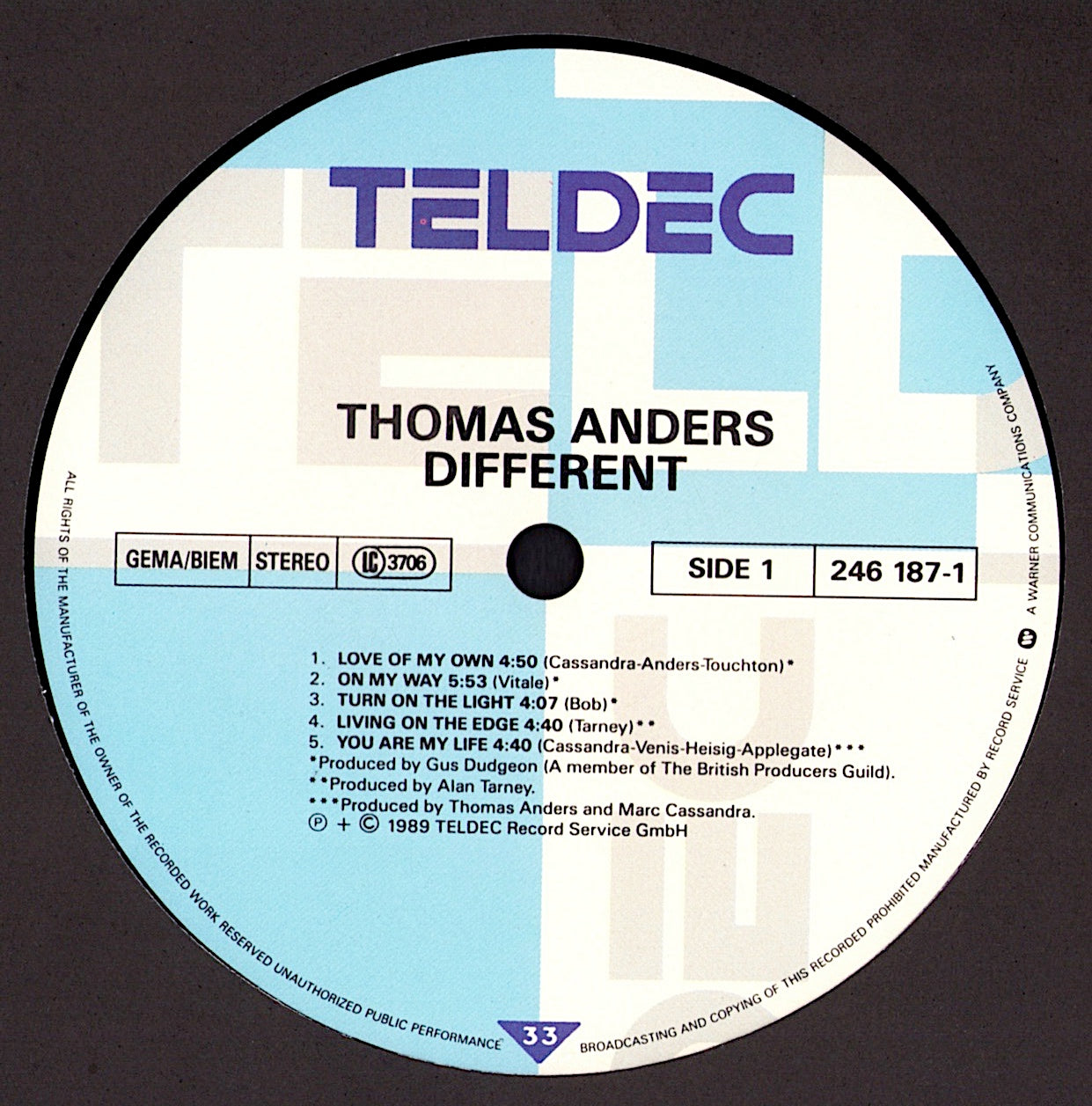 Thomas Anders – Different Vinyl LP