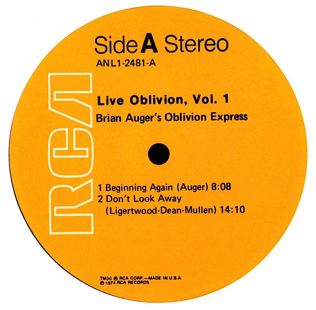 Brian Auger's Oblivion Express – Live Oblivion Volume 1 Vinyl LP