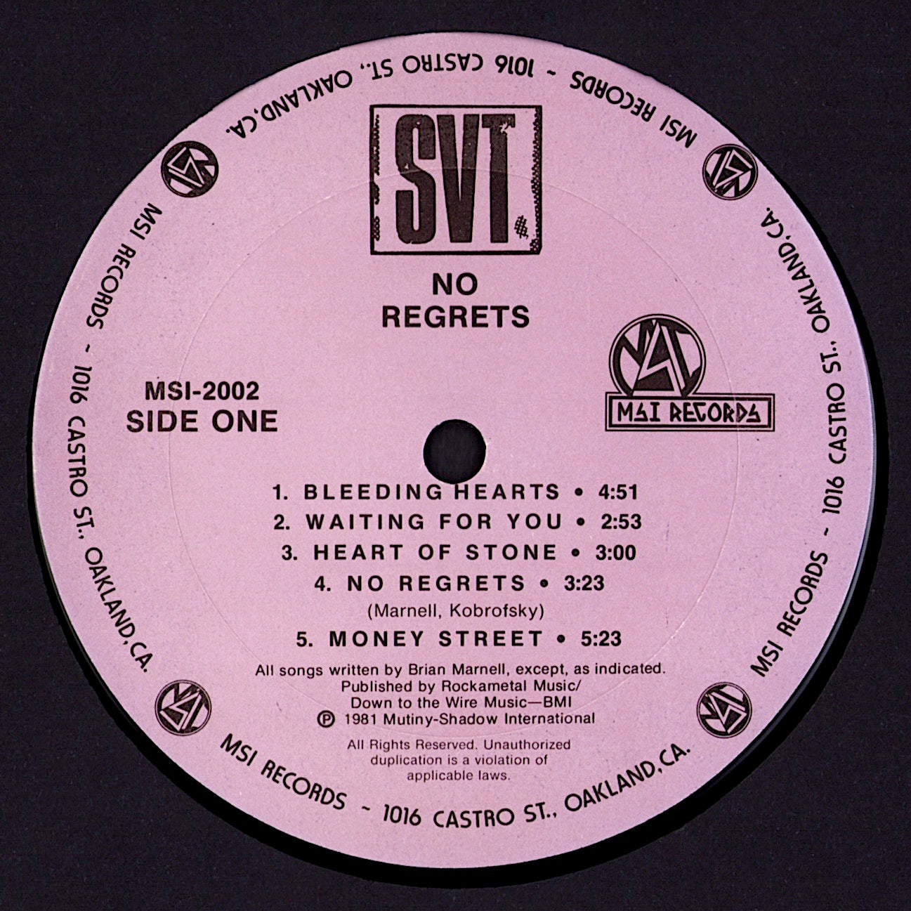 SVT – No Regrets Vinyl LP