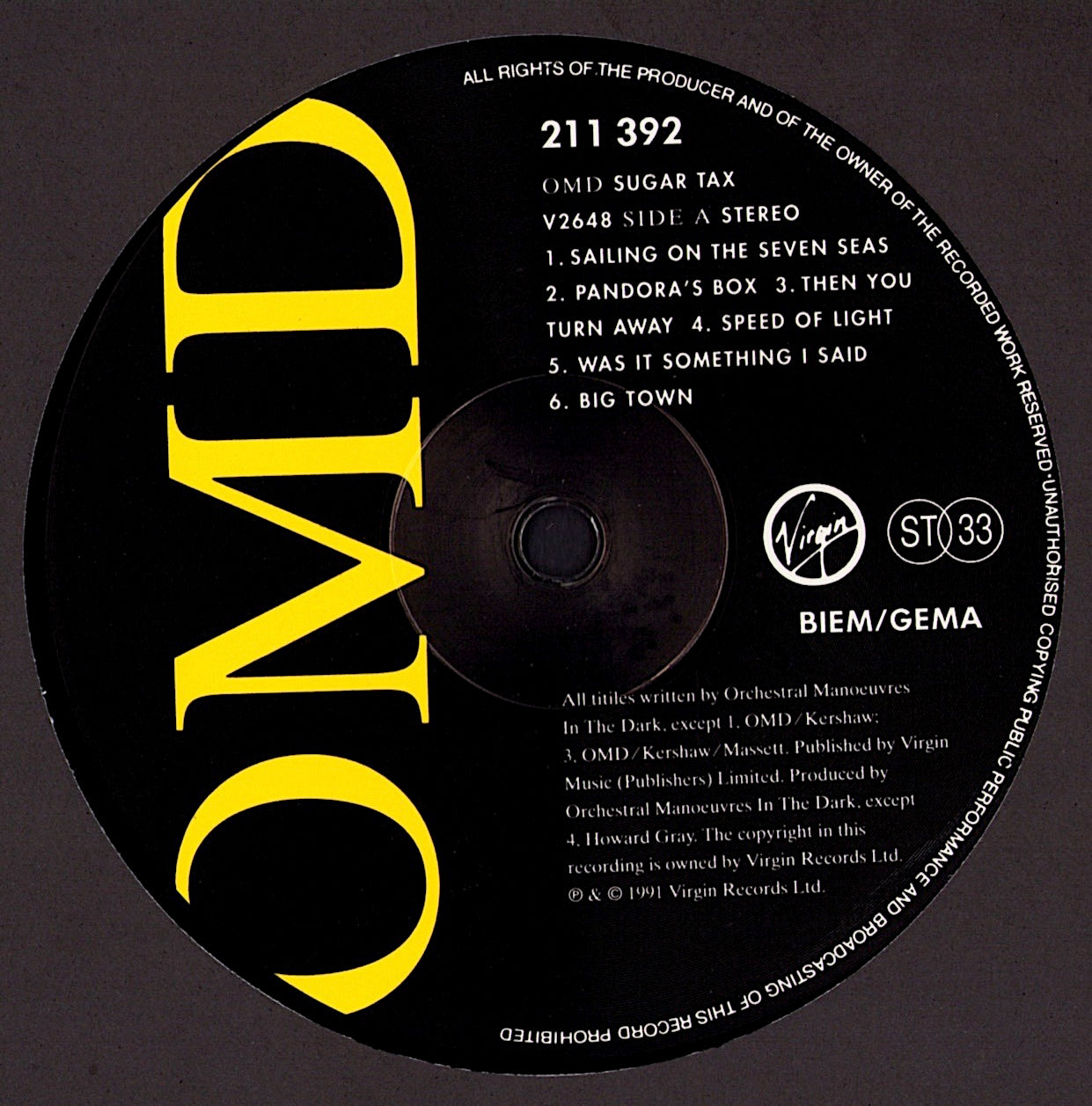 Orchestral Manoeuvres In The Dark – Sugar Tax Vinyl LP