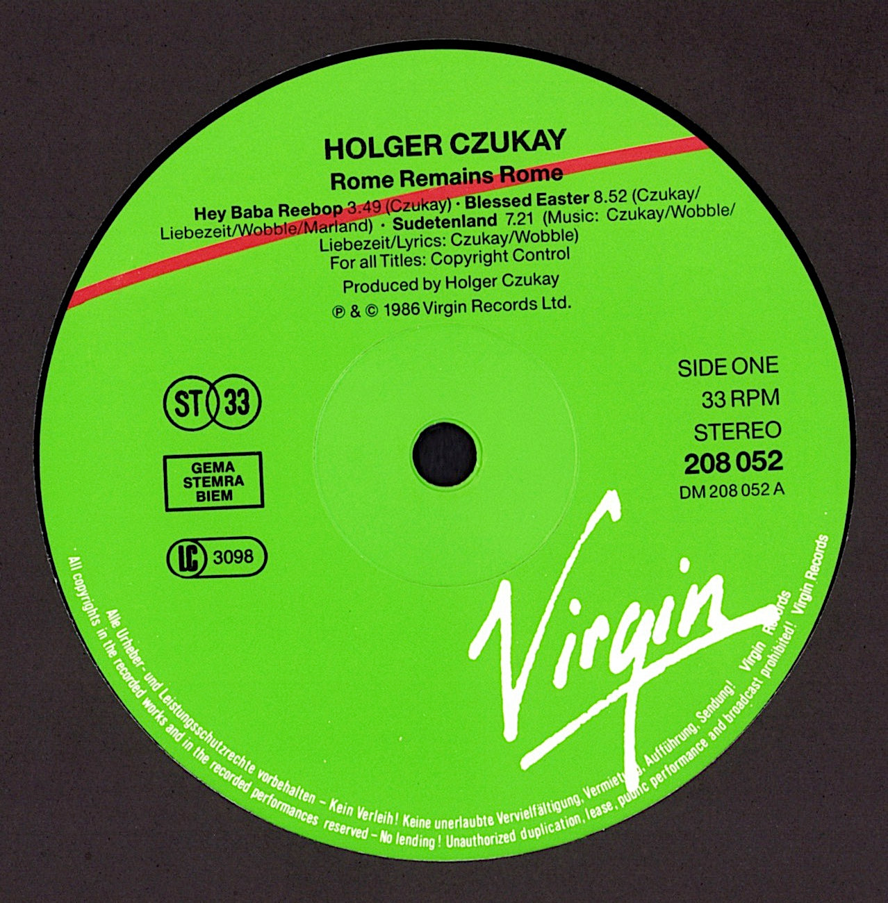 Holger Czukay, Jah Wobble, Jaki Liebezeit – Full Circle Vinyl LP Kopie