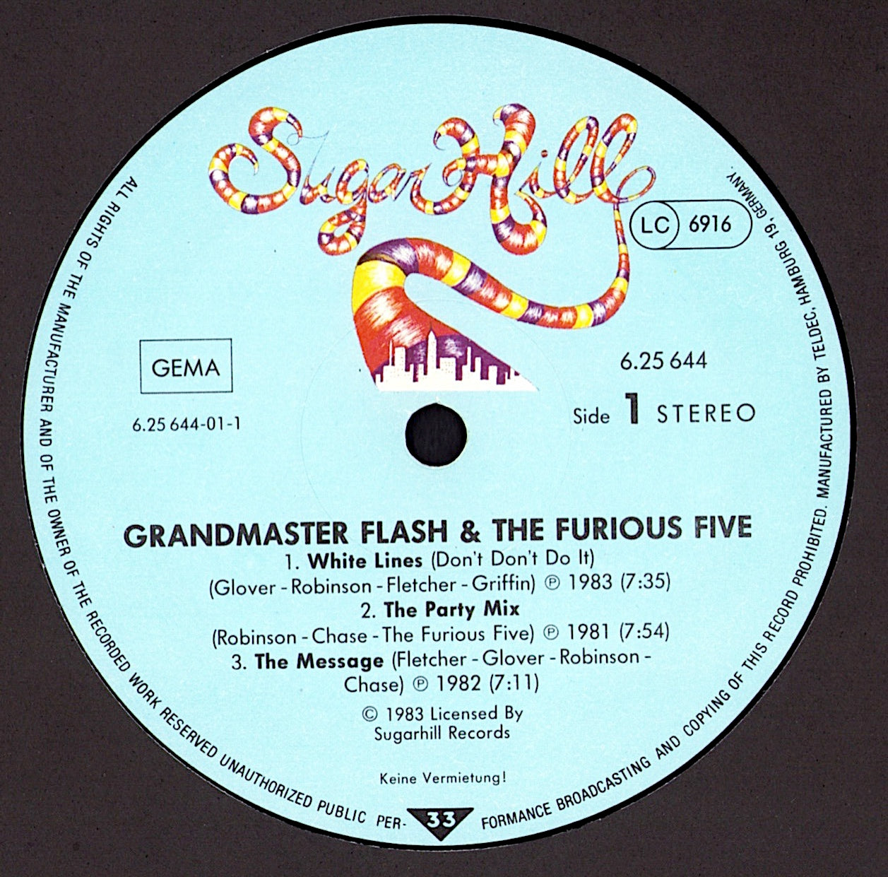 Grandmaster Flash & The Furious Five - Grandmaster Flash & The Furious Five Vinyl LP Kopie