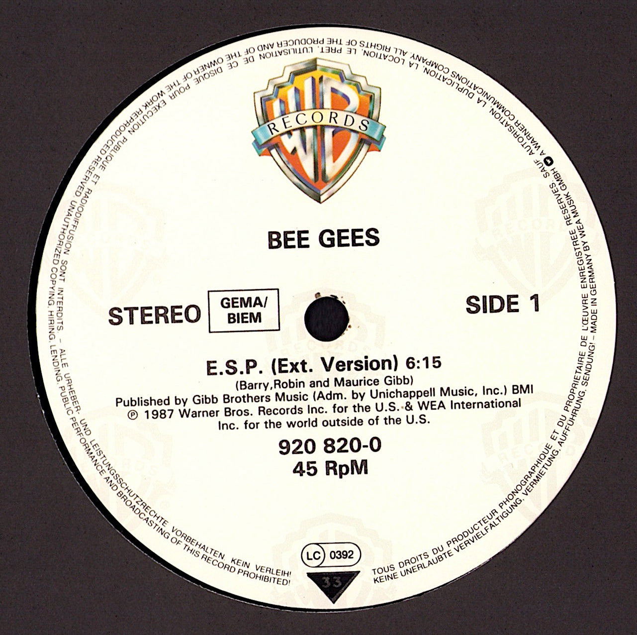 Bee Gees – E•S•P Extended Version Vinyl 12" Maxi-Single