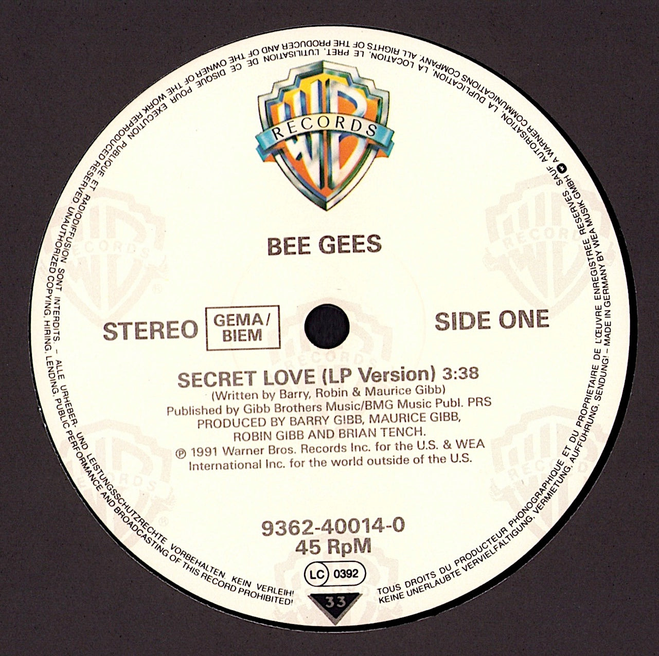 Bee Gees – Secret Love Vinyl 12" Maxi-Single