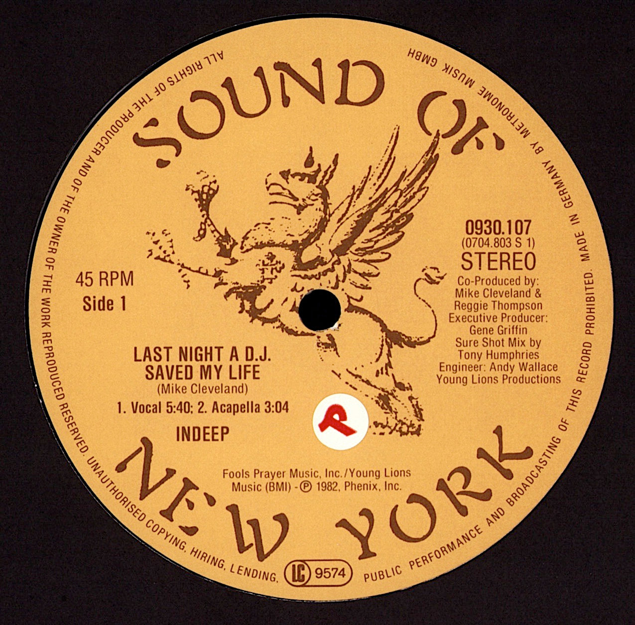 Indeep - Last Night A D.J. Saved My Life Vinyl 12" Maxi-Single