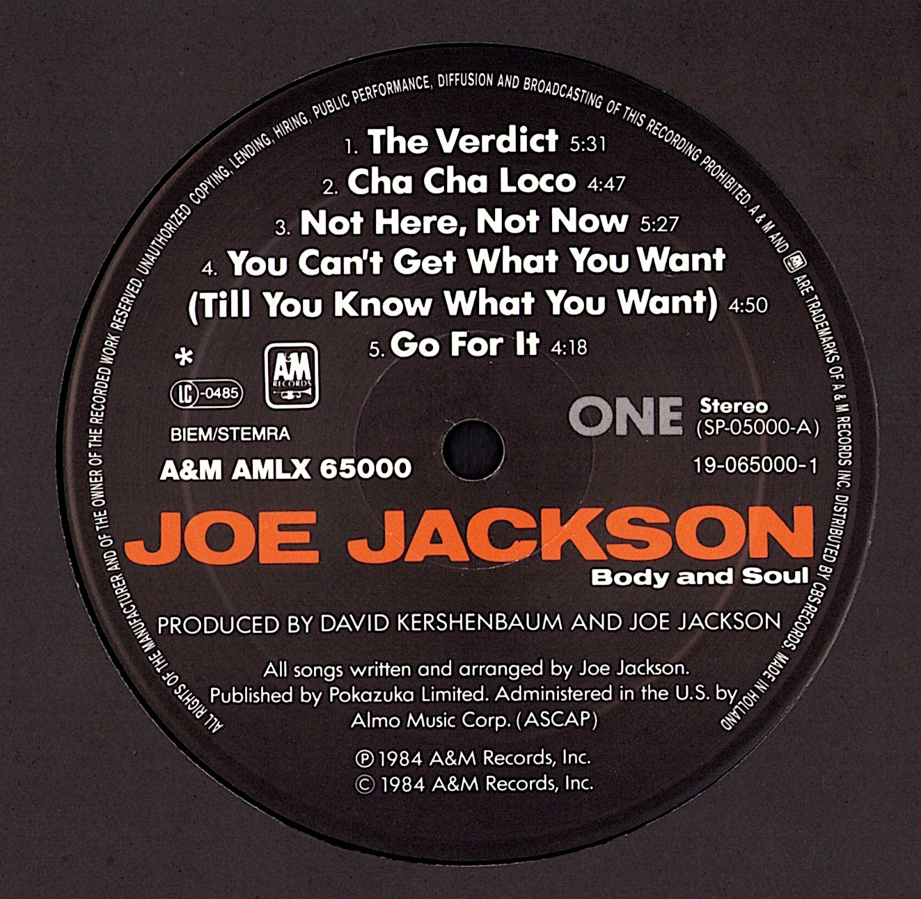 Joe Jackson – Body And Soul Vinyl LP