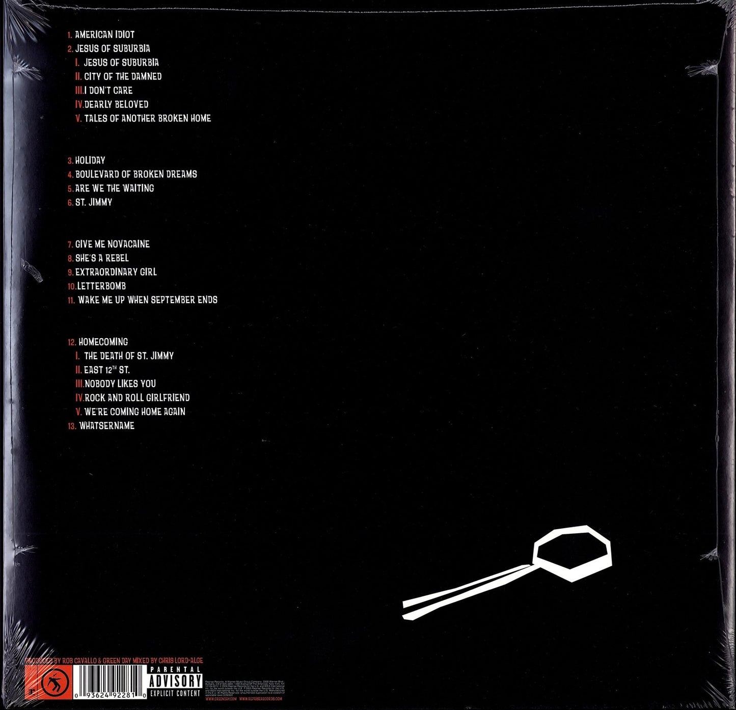 Green Day - American Idiot Colored Vinyl 2LP Limited Edition