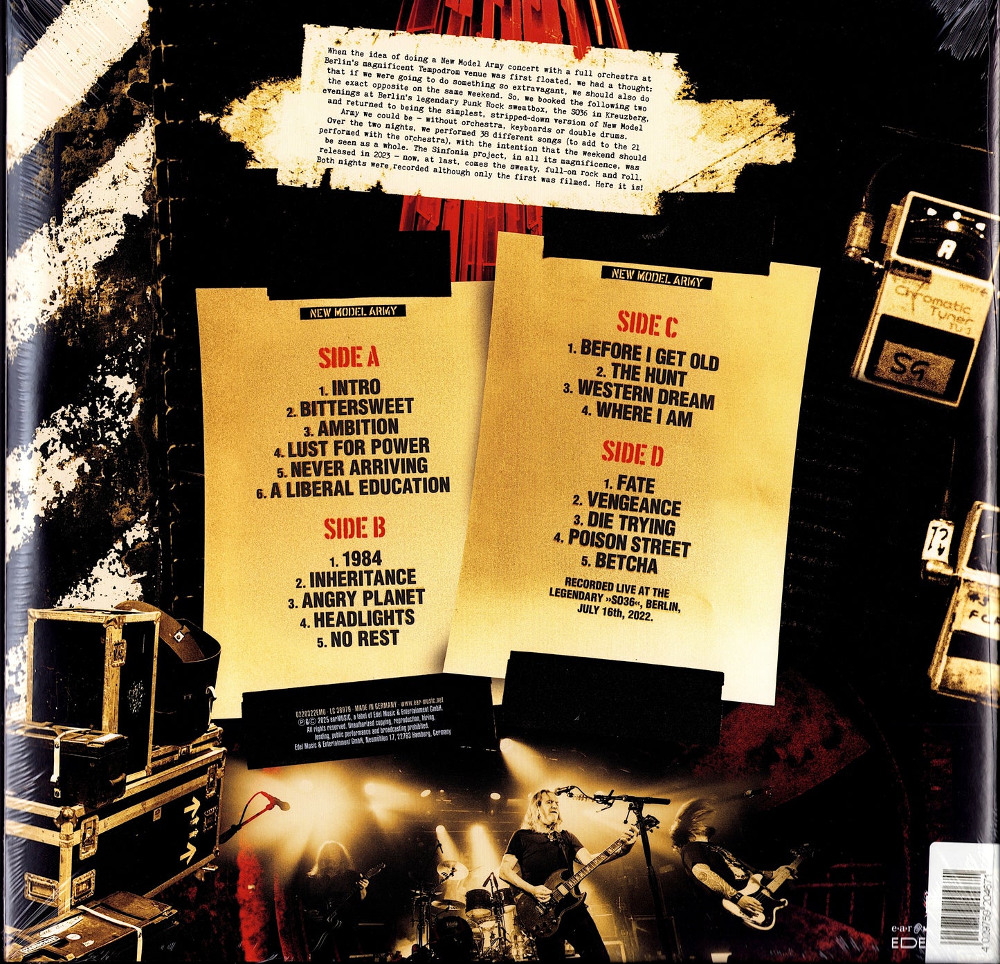 New Model Army - Live So36 Vinyl 2LP Limited Edition