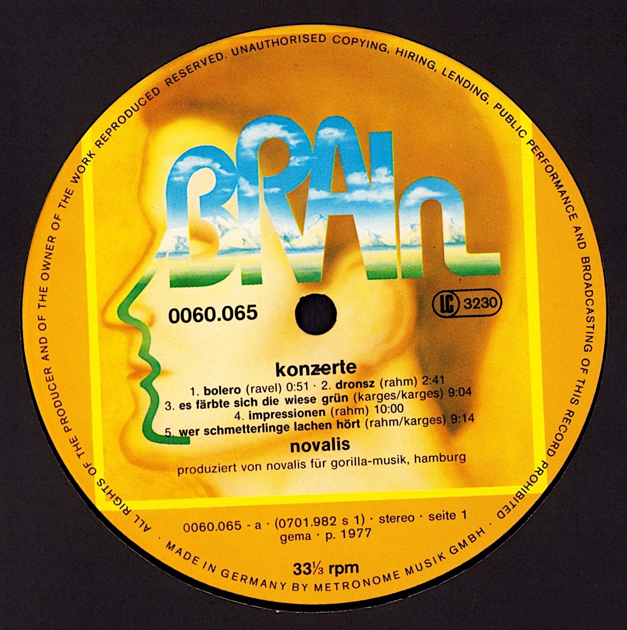 Novalis - Sommerabend Vinyl LP Kopie