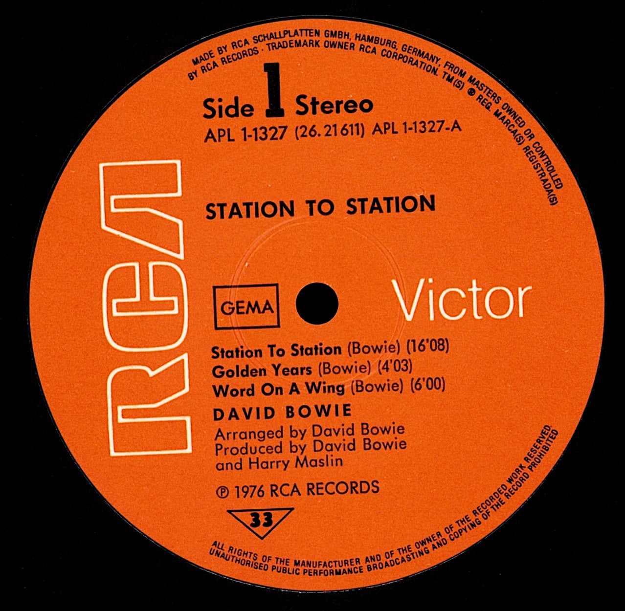 David Bowie – Station To Station Vinyl LP Kopie