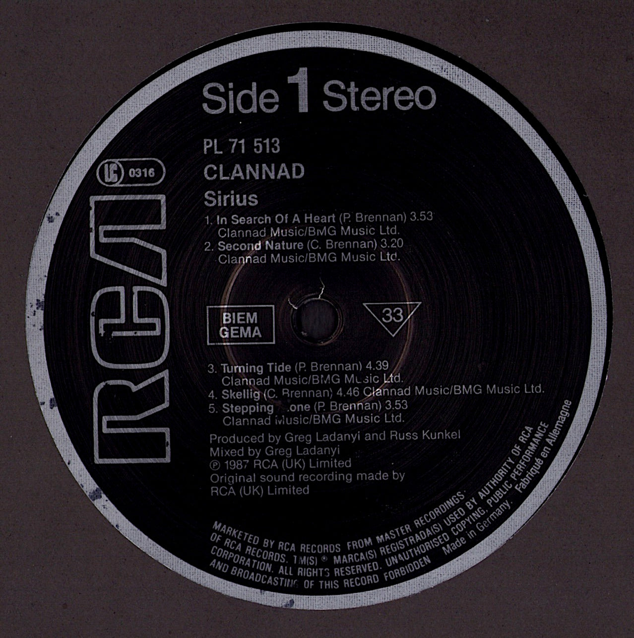 Clannad - Sirius Vinyl LP