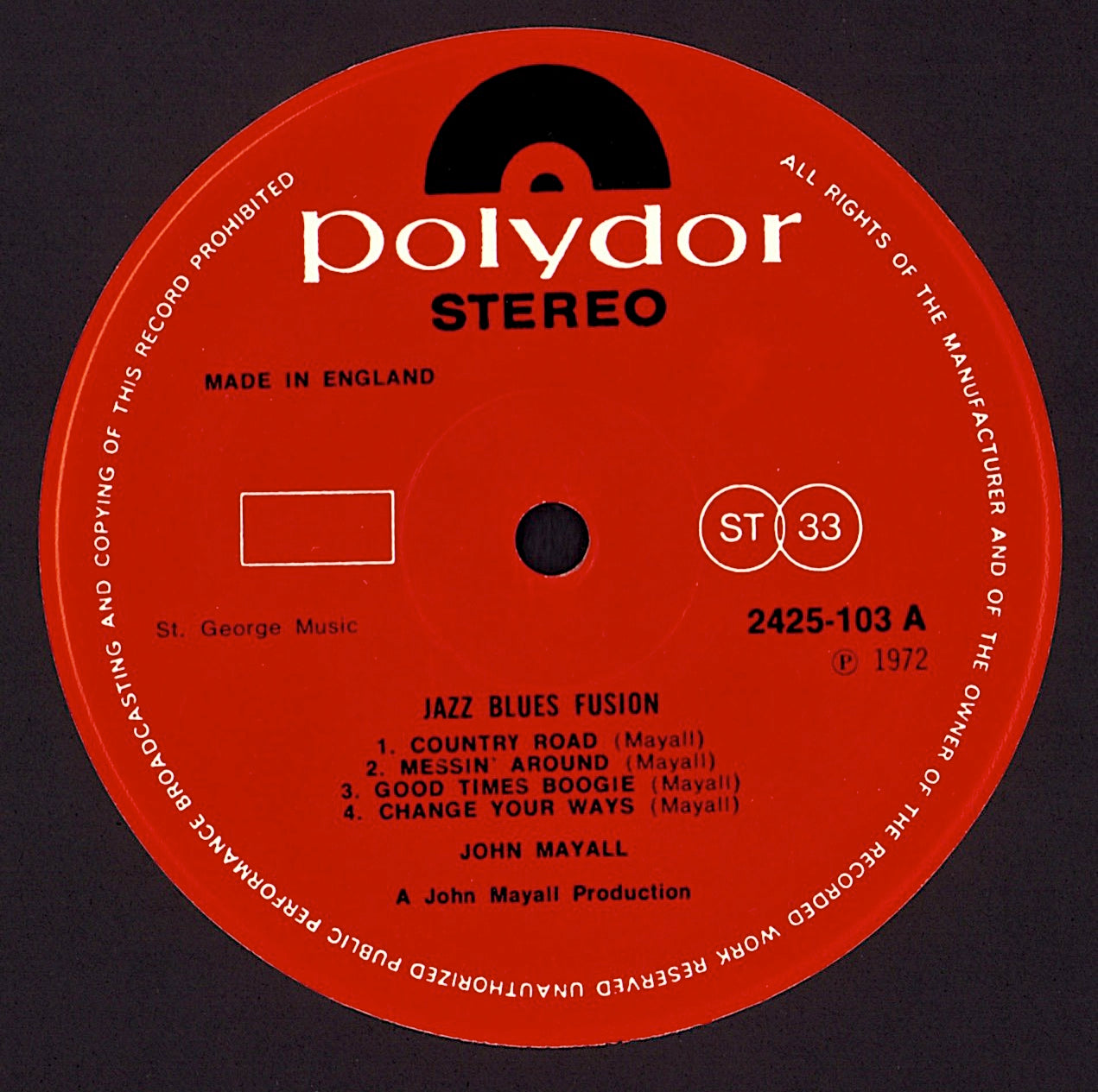 John Mayall - Blues From Laurel Canyon Vinyl LP Kopie Kopie Kopie