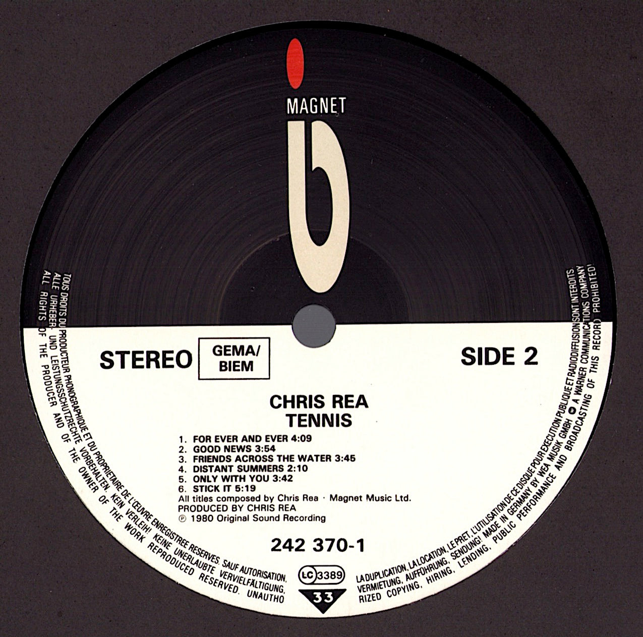 Chris Rea - Tennis Vinyl LP