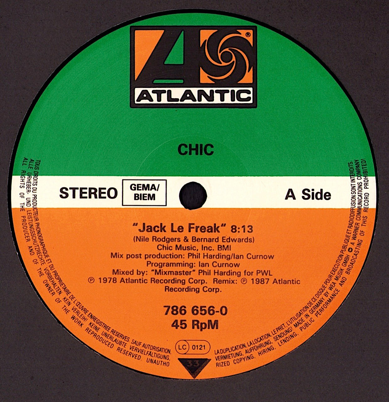 Chic - Jack Le Freak Extended Remix '87 Vinyl 12" Maxi-Single