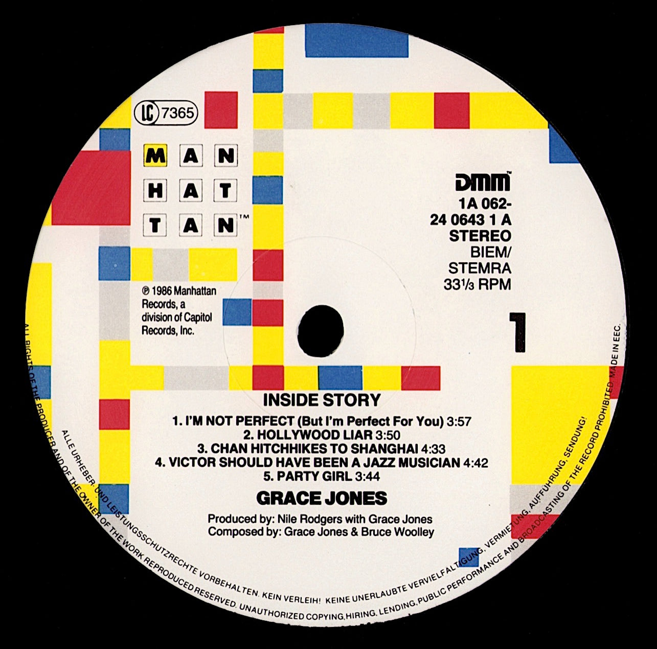 Grace Jones – Inside Story Vinyl LP