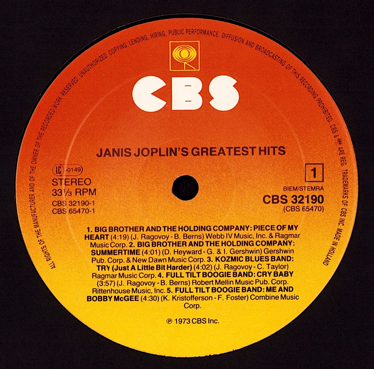 Janis Joplin - Janis Joplin's Greatest Hits Vinyl LP