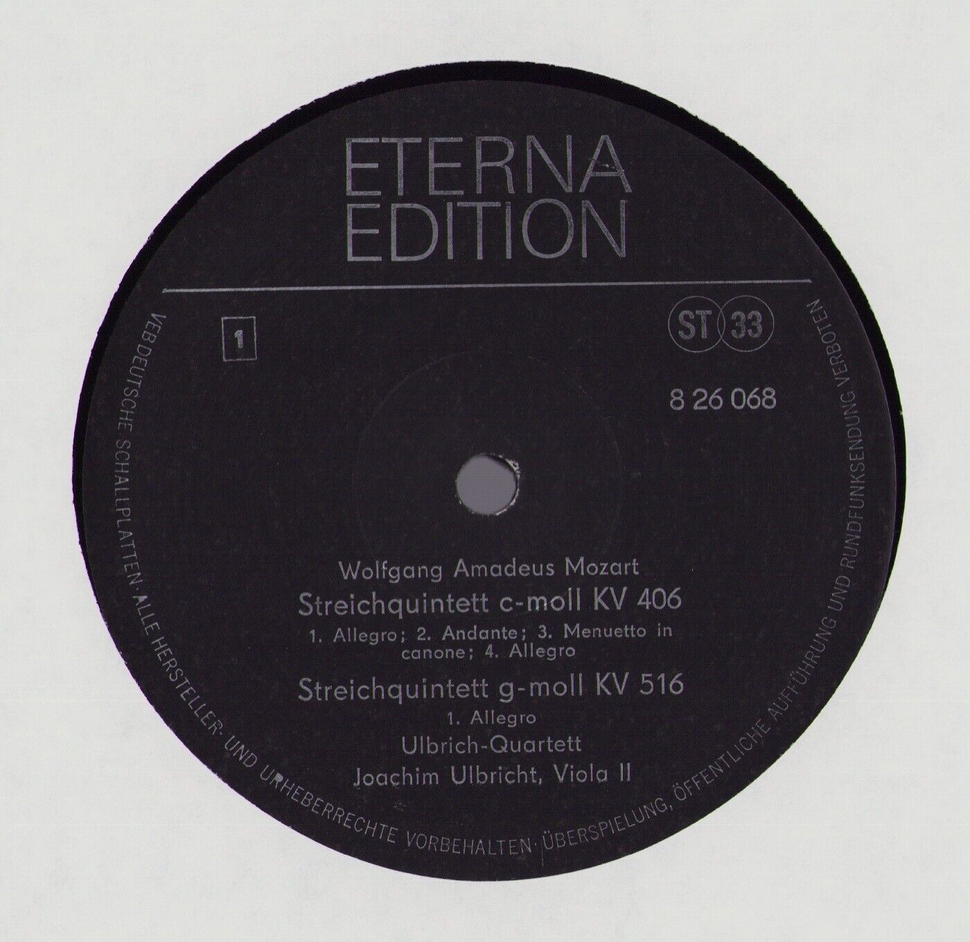 Mozart / Ulbrich-Quartett / Joachim Ulbrich - Streichquintett C-moll KV 406 / Streichquintett G-moll KV 516 Vinyl LP