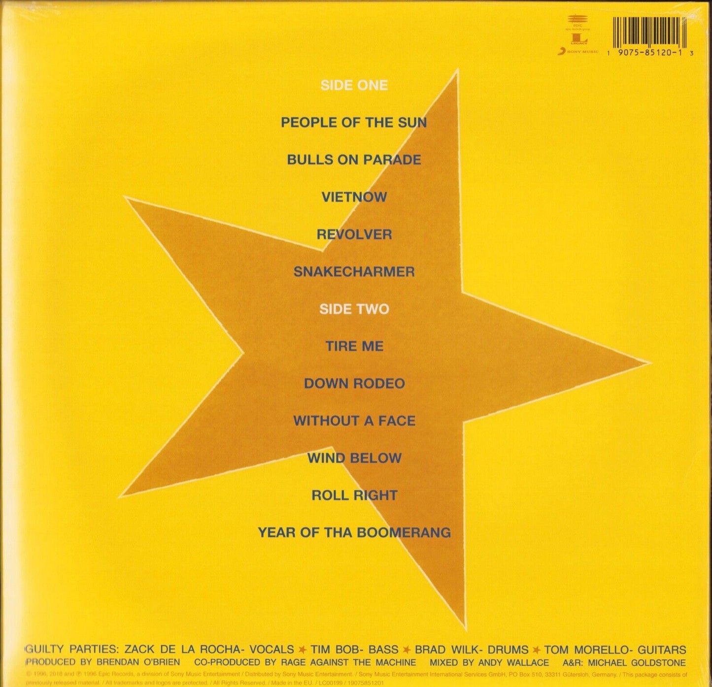 Rage Against The Machine - Evil Empire Vinyl LP EU