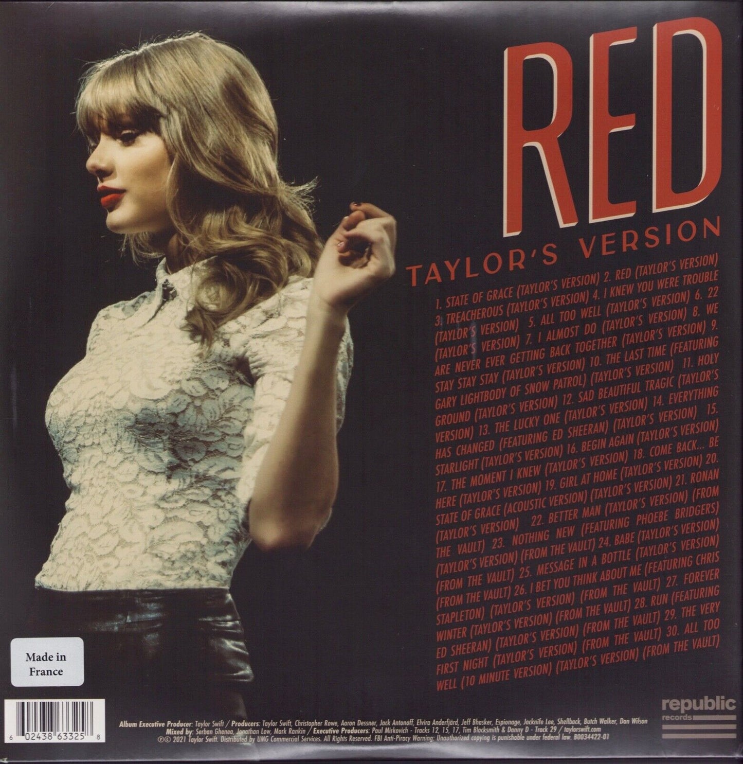 Taylor Swift - Red Taylor's Version VInyl 4LP